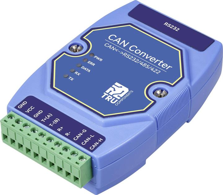 Image du produit Tru Components TC-ECAN-401 Module multifonctionnel CAN-Bus, Modbus-RTU, RS-485, RS-422, RS-232 12 V/DC