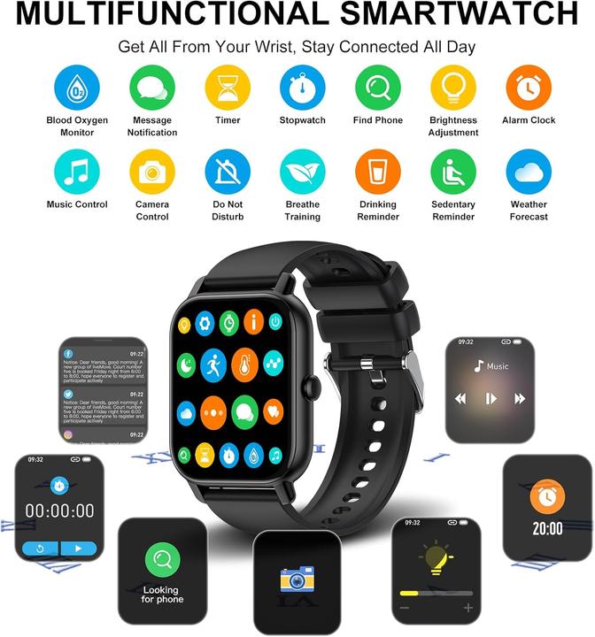 Produktbild Nerunsa P66D - Smartwatch (47 mm)