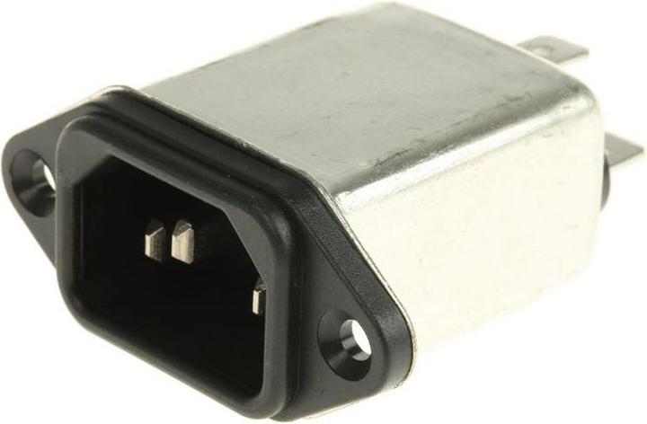 Immagine prodotto Rs Pro Spina filtro IEC, 250 V ac / 6A, montaggio a pannello / connessione terminale a lama