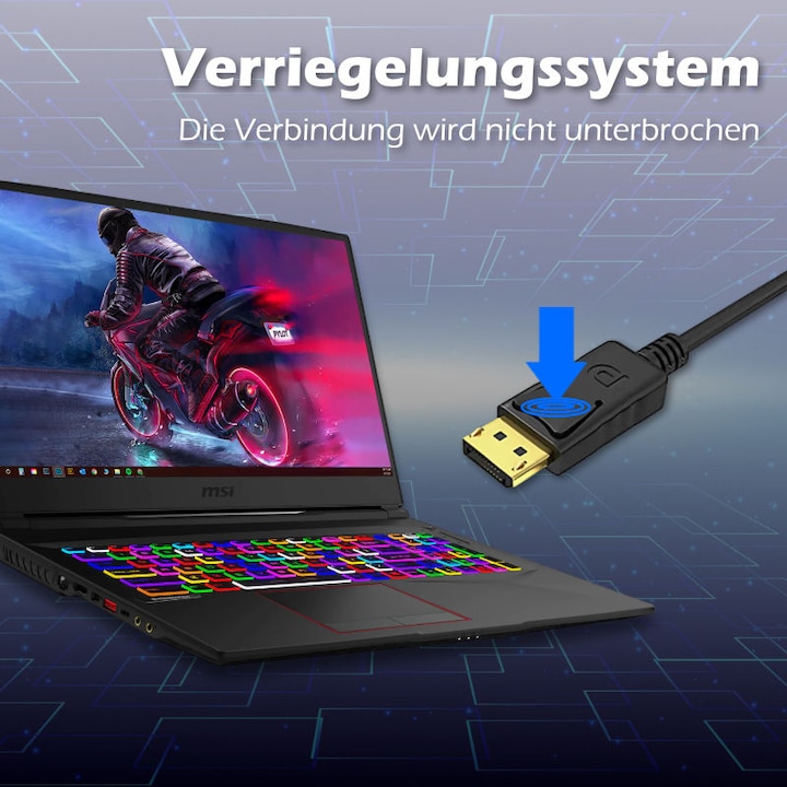 Produktbild Hermex 2m DP-Kabel Bildschirmkabel DisplayPort Kabel Monitoranschlusskabel (2 m, DisplayPort)
