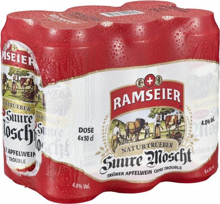 Actual product image Ramseier SUURE MOSCHT Naturtrüeb can box / 4 % (24 x 50 cl)