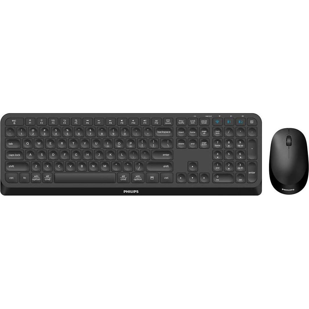 Philips Desktop SPT6407B Wireless Combo Slim Black (Deutschland, Kabellos), Tastatur, Schwarz