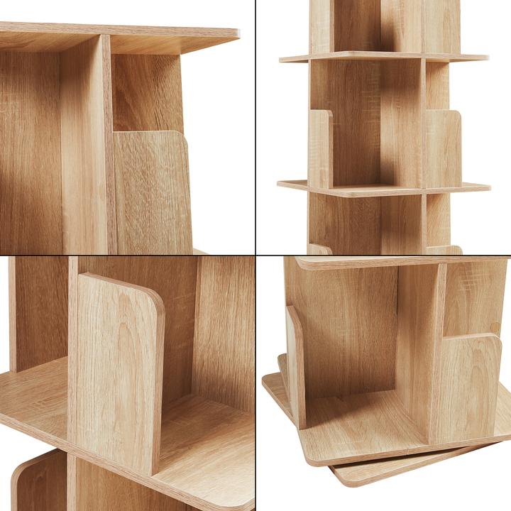 Produktbild En.Casa Drehbares Bücherregal Talöpintaa 129x40x40 cm Eicheoptik