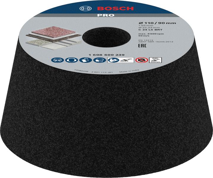 Bosch Professional Zubehör PRO Metal Meule conique, 90 x 110 x 55 mm, G24 (24)