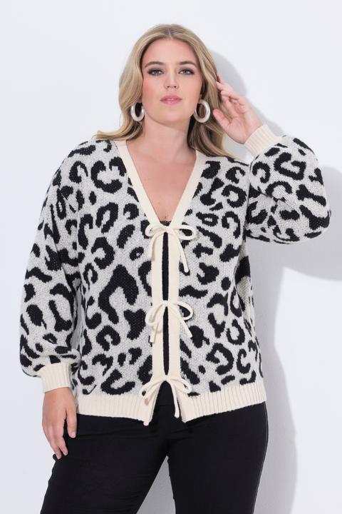 Produktbild Miamoda Strickjacke, Regular Fit, Leo, Schleifen-Verschluss (60)