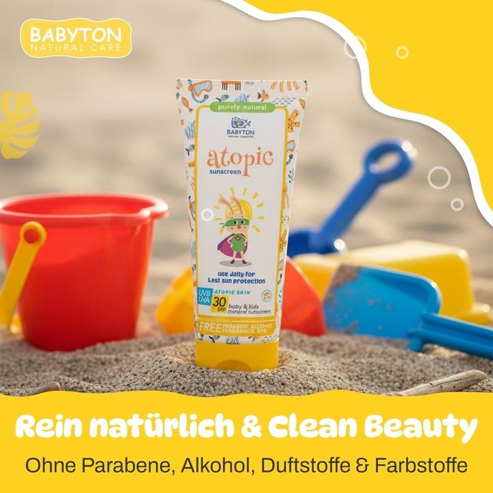 Productafbeelding Babyton Mineralische Sonnencreme für Babys und Kinder mit atopischer Wirkung, LSF 30, 100 ml (Zonnecrème, SPF 30, 100 ml)