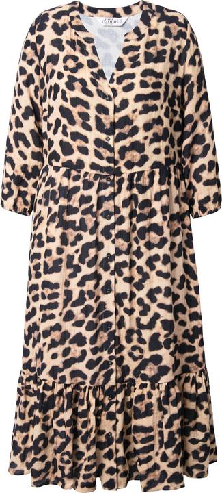 Actual product image Studio Untold Leopard Print Flounce Panel 3/4 Sleeve Dress (46, 48)