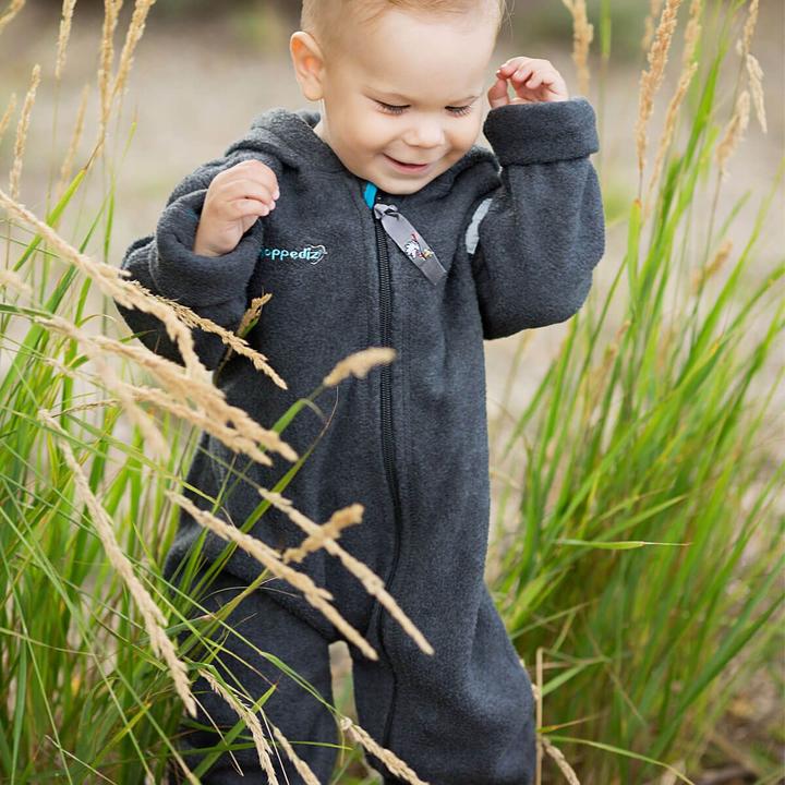 Produktbild Hoppediz Fleece Overall grau-creme (92, 98)