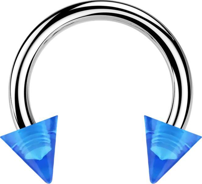 Produktbild Star Piercing Micro Circular Barbell silber mit zwei Cones dunkelblau transparent (Acryl, ohne Messing, Chirurgenstahl 316L)