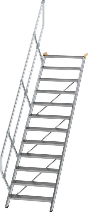 Produktbild Munk Treppe 45° Stufenbreite 800 mm 12 Stufen Aluminium geriffelt (Anlegeleiter, 264 cm)