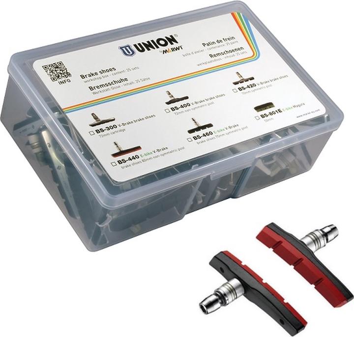 Union BS-440 V-brake remblok 80 mm (niet symetrisch stift). Per 25 paar, voor E-Bike