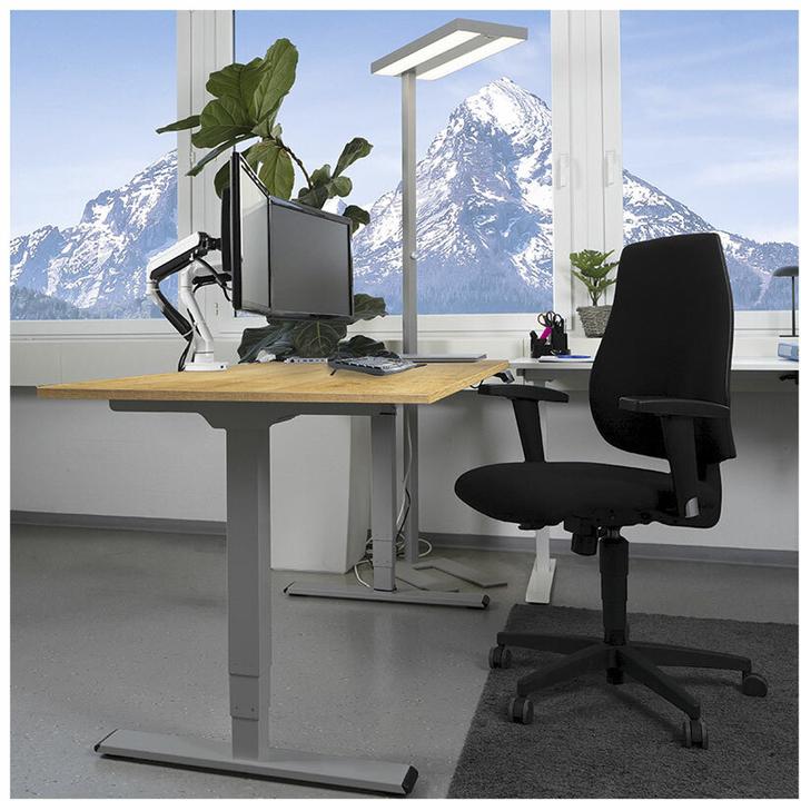 Immagine prodotto Contini höhenverstellbarer Bürotisch 1.4x0.8m Eiche / Gestell ET225E dunkelgrau