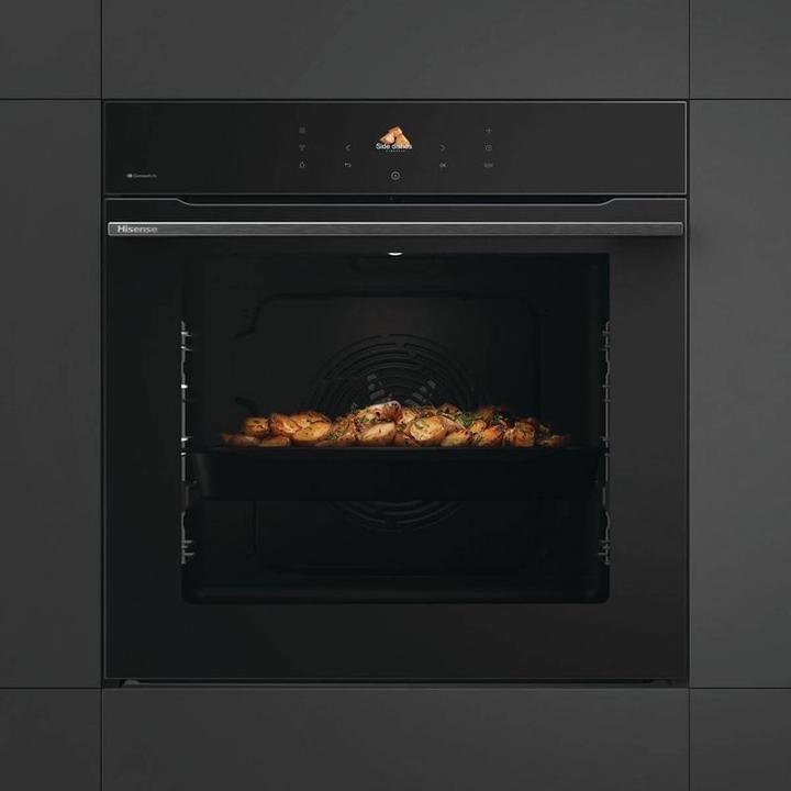 Actual product image Hisense Backofen Pyrolyse BlackGlass HI8 BI 614P8B Glasfront schwarz