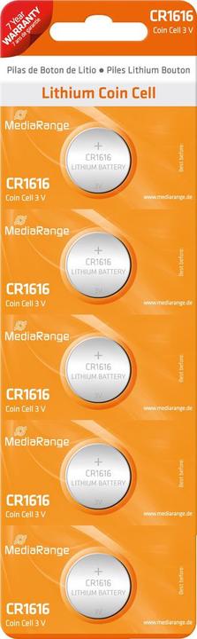 Image du produit MediaRange Piles boutons CR1616 3V (5 pcs, CR1616, 50 mAh)