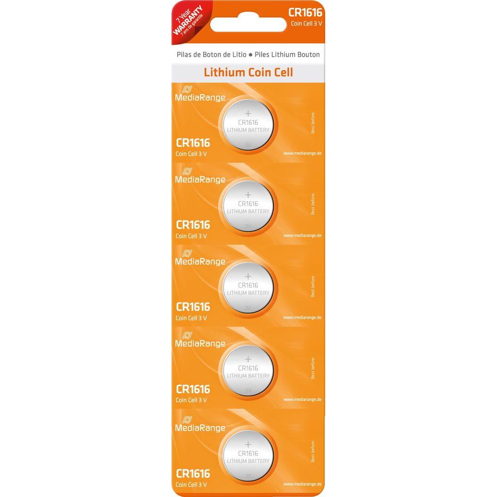 Thumbnail - MediaRange Knopfzellen CR1616 3V (5 Stk., CR1616, 50 mAh), Batterien + Akkus