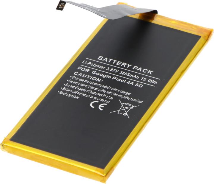 Produktbild AccuCell Akku passend für Google Pixel 4A 5G, Li-Polymer, 3,87V, 3885mAh, 15,0Wh