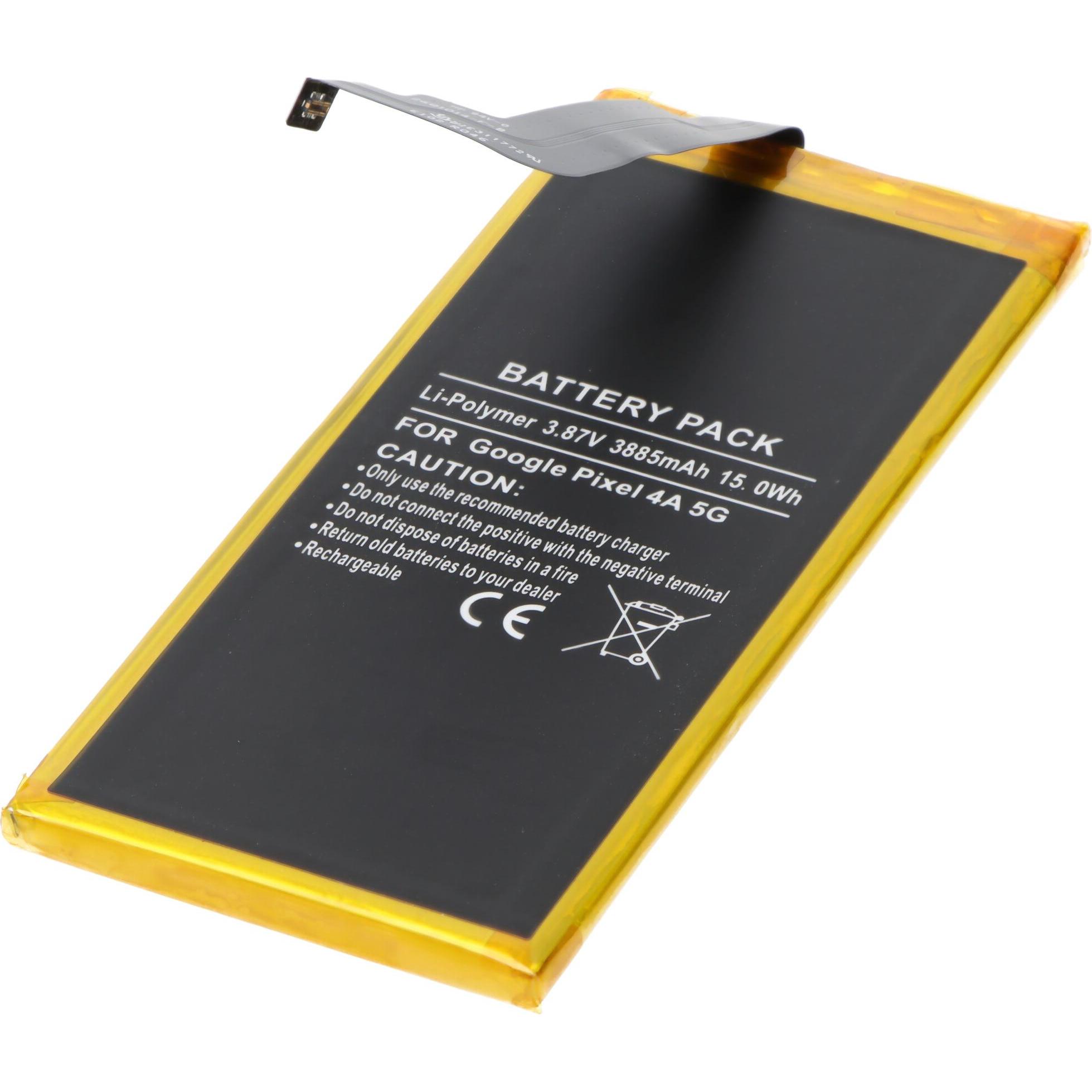 AccuCell Akku passend für Google Pixel 4A 5G, Li-Polymer, 3,87V, 3885mAh, 15,0Wh, Smartphone Akku