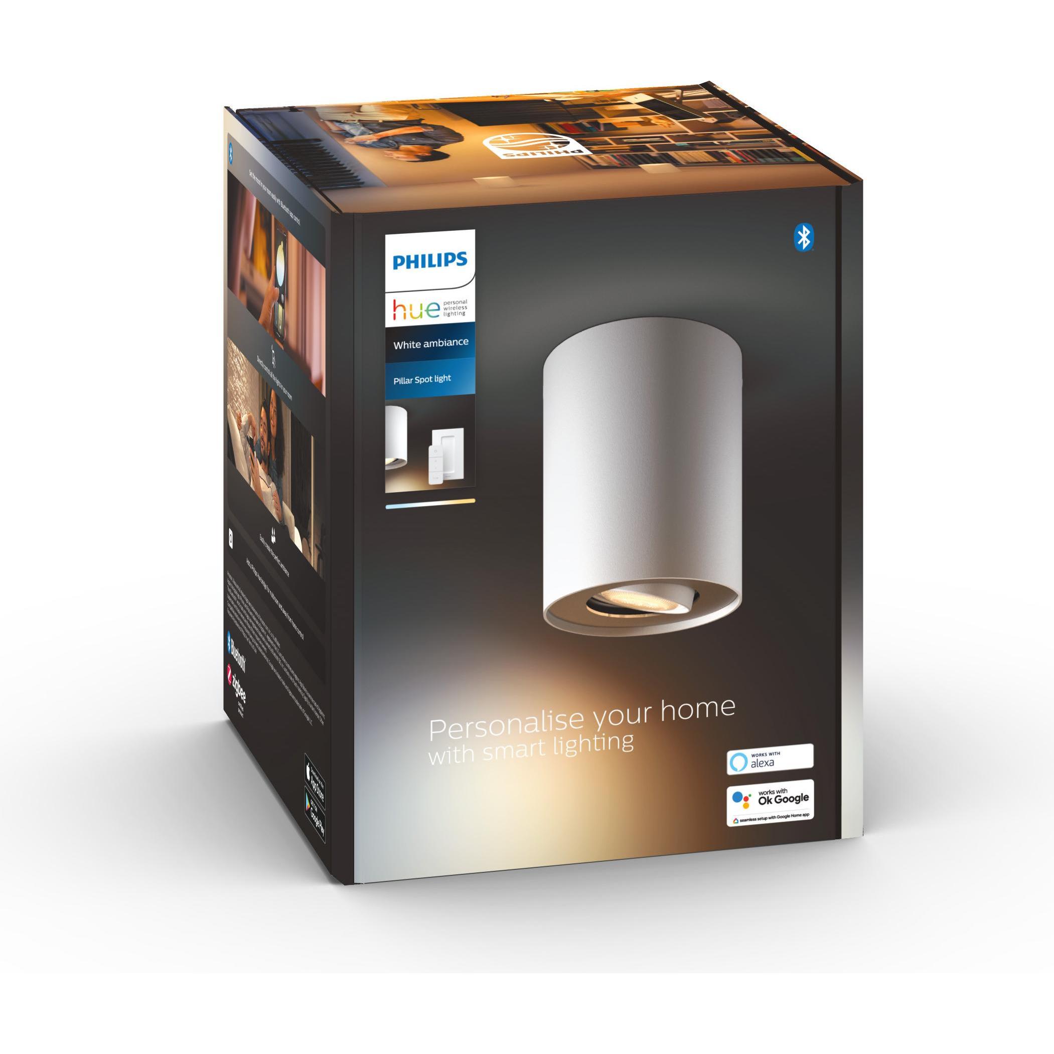 Thumbnail - Philips, Wandleuchte + Deckenleuchte, White Ambiance Pillar (350 lm, GU10)