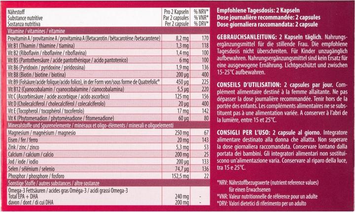 Nährwerte und Zutaten Natalben Mama Quatrefolic (1 Stück, Kapseln, 132 g)
