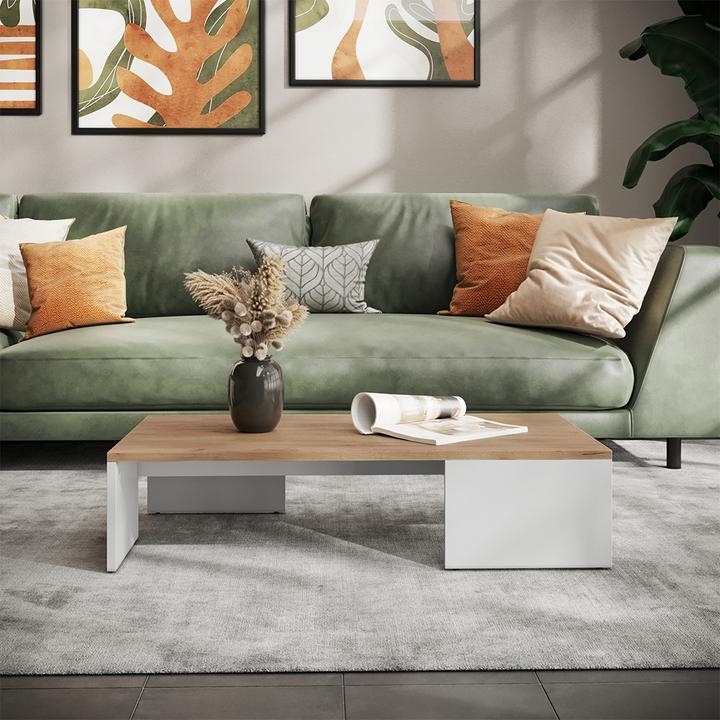 Actual product image Vicco Couchtisch Hardi, Weiss/Goldkraft Eiche, 90 x 21.4 cm