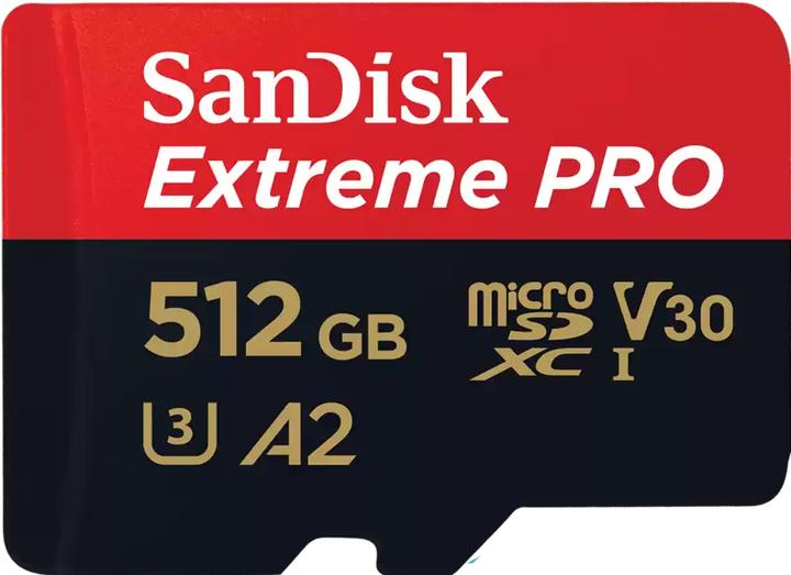 Actual product image Sandisk Extreme PRO UHS-I V30 (512 GB, microSDXC, U3, UHS-I)