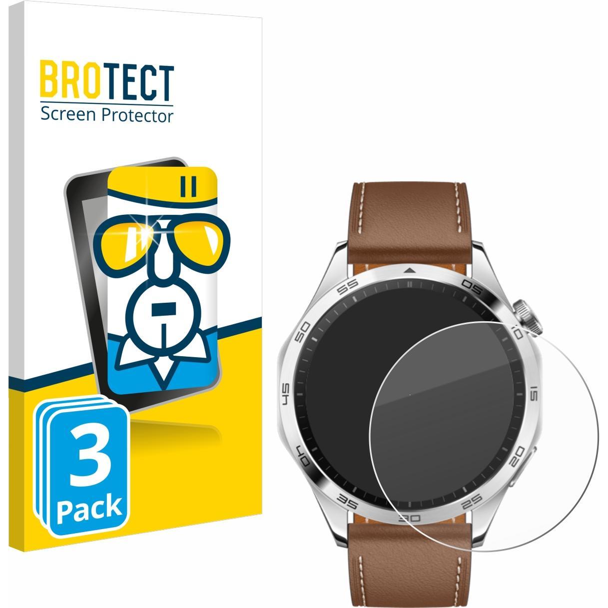 BROTECT Panzerglas Hartglas Displayschutz, Smartwatch Schutzfolie, Transparent