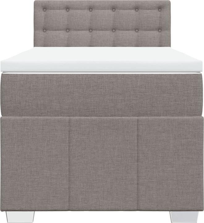 Produktbild vidaXL Boxspringbett Polsterbett Bett Einzelbett Matratze Taupe 80x200cm Stoff (80 x 200 cm)