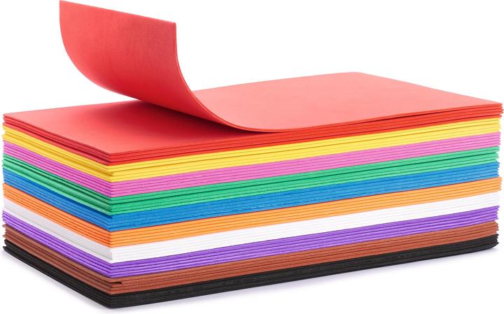 VBS XXL foam rubber "Megapack", 50 pieces, 2 mm, 20 x 29 cm, assorted colours