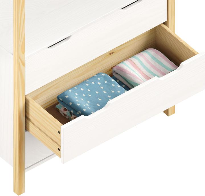 Image du produit IDIMEX Commode pour enfants AMIRA avec tringle à vêtements - blanc (83 cm)