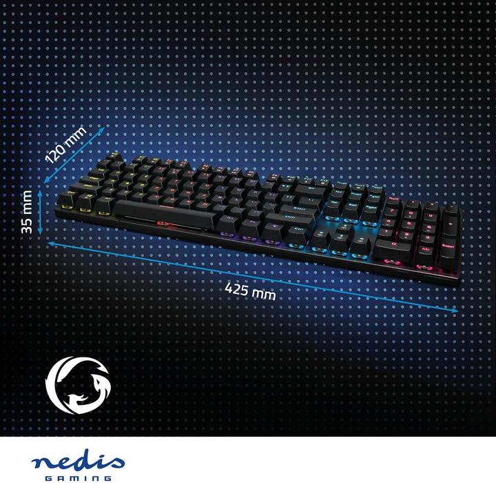 Produktbild Nedis Wired Gaming Keyboard USB Type-A Mechanische Tasten LED QWERTY US-Layout Stromversorgung über (Eng. Int., Kabelgebunden)