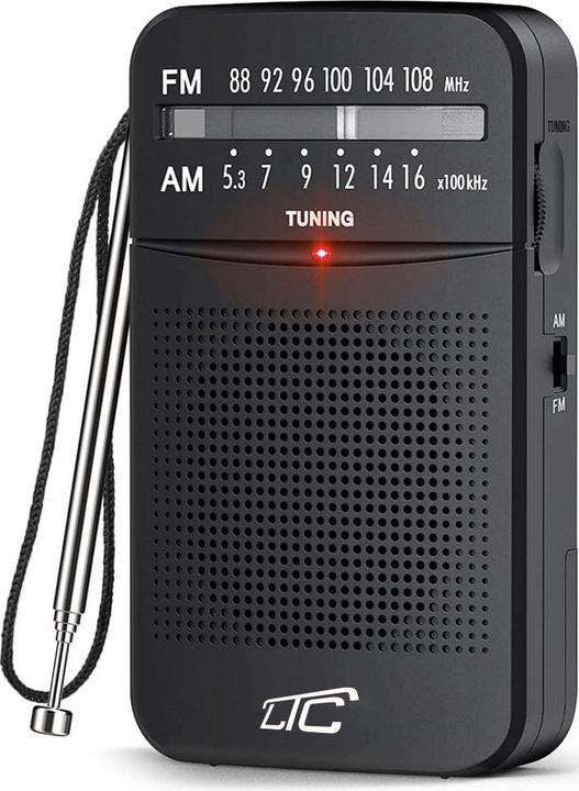 Produktbild LTC portable pocket radio LEGA, AM/FM, mini jack, black (AM, FM)