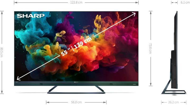 Actual product image Sharp 55FQ5EG (55", QLED, 4K, 2023)