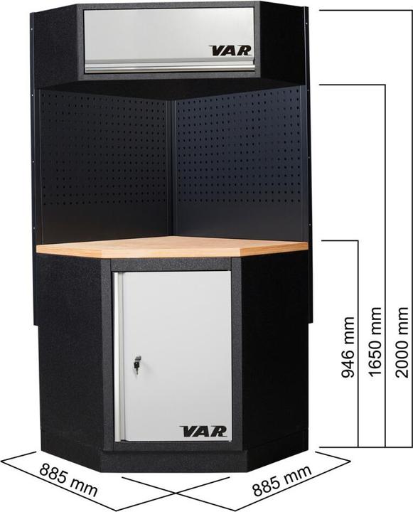 Actual product image VAR CORNER WALL CABINET 865X865X350 (86.50 x 350 x 86.50 cm)