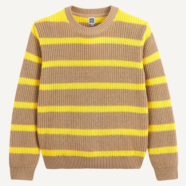 Produktbild La Redoute Collections Gestreifter Rippstrick-Pullover mit Rundhalsausschnitt (152)