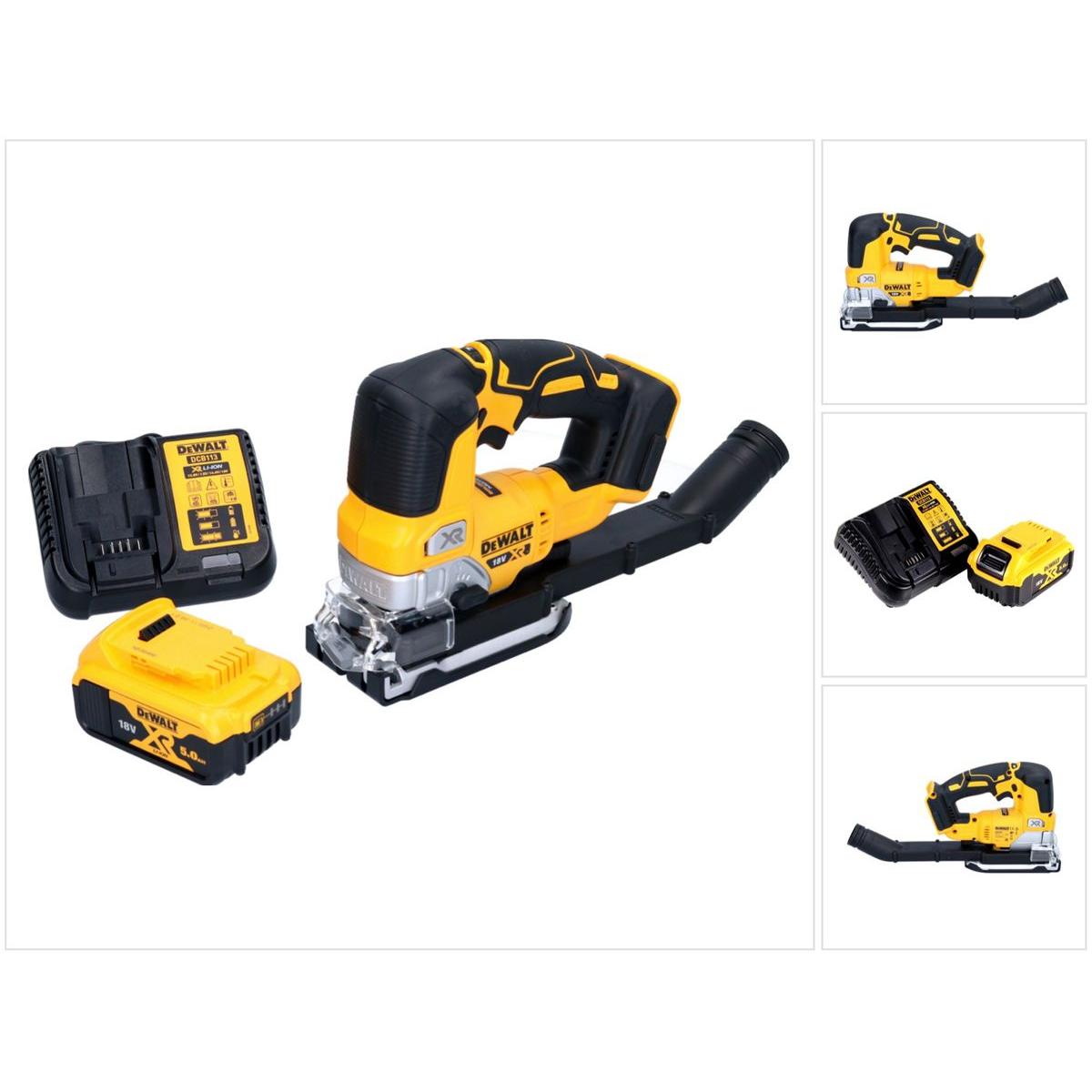 DeWalt, Stichsäge, DCS 334 P1 Akku Pendelhub Stichsäge 18 V Brushless + 1x Akku 5,0 Ah + Ladegerät