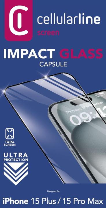 Immagine prodotto Cellularline Glass Caps iph 15+/15 Pro M Vetro protettivo trasparente per iPhone 15+ e 15 Pro Max (1 pz., Apple iPhone 15 Plus, Apple iPhone 15 Pro Max)
