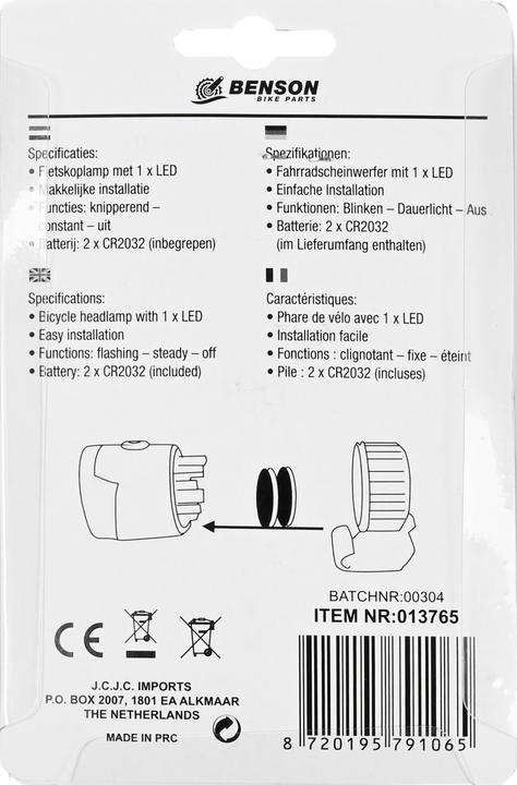 Produktbild Benson Fahrradscheinwerfer Sport Kompakt
