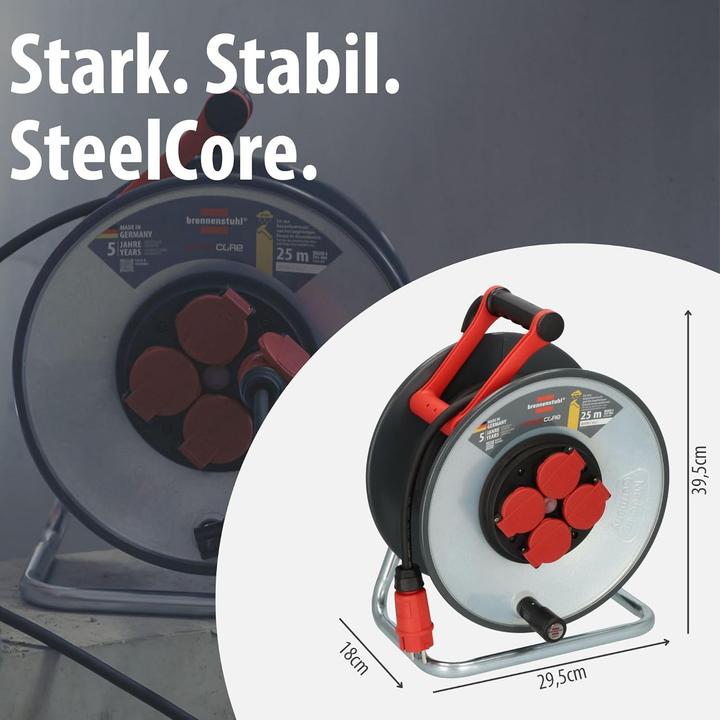 Actual product image Brennenstuhl Professional SteelCore cable reel IP44 (25 m, 2.50 mm²)