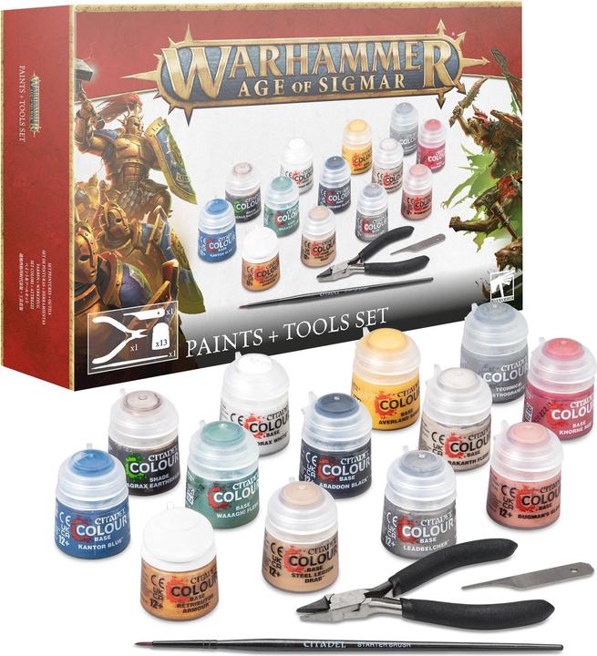Immagine prodotto Games Workshop Warhammer AoS - Set di strumenti e vernici Citadel (V.4)