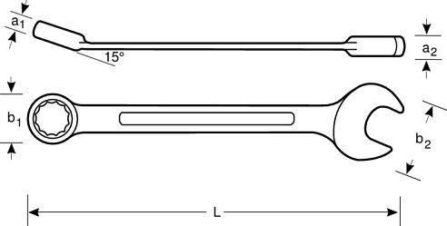 Actual product image Bahco Flat 14 mm combination spanner, chrome-plated, 177 mm - retail packaging (14 mm)
