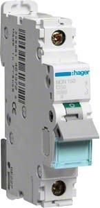 Actual product image Hager HAG NCN150 circuit breaker 1P 10kA C-50A 1M