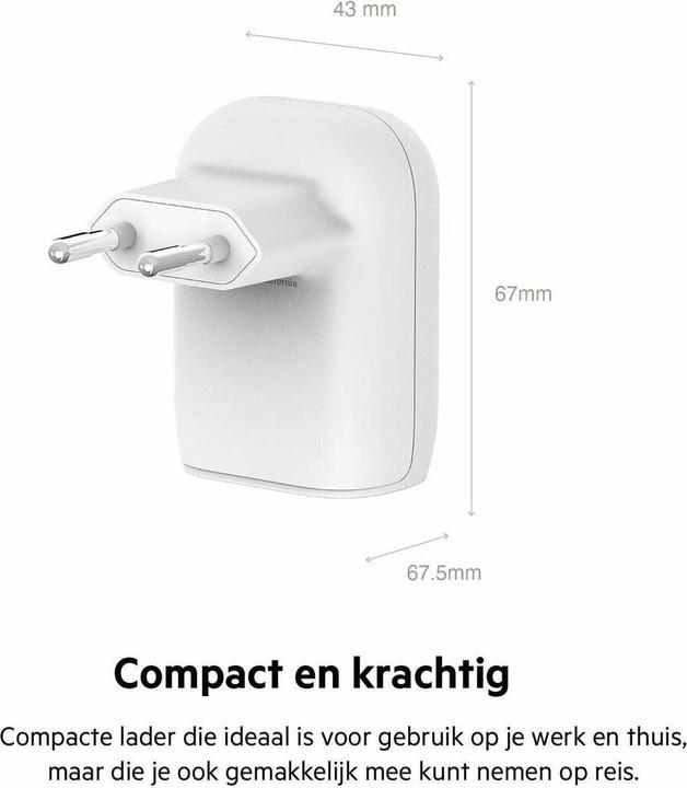 Actual product image Belkin Boost Charge (25 W, 2 ports)