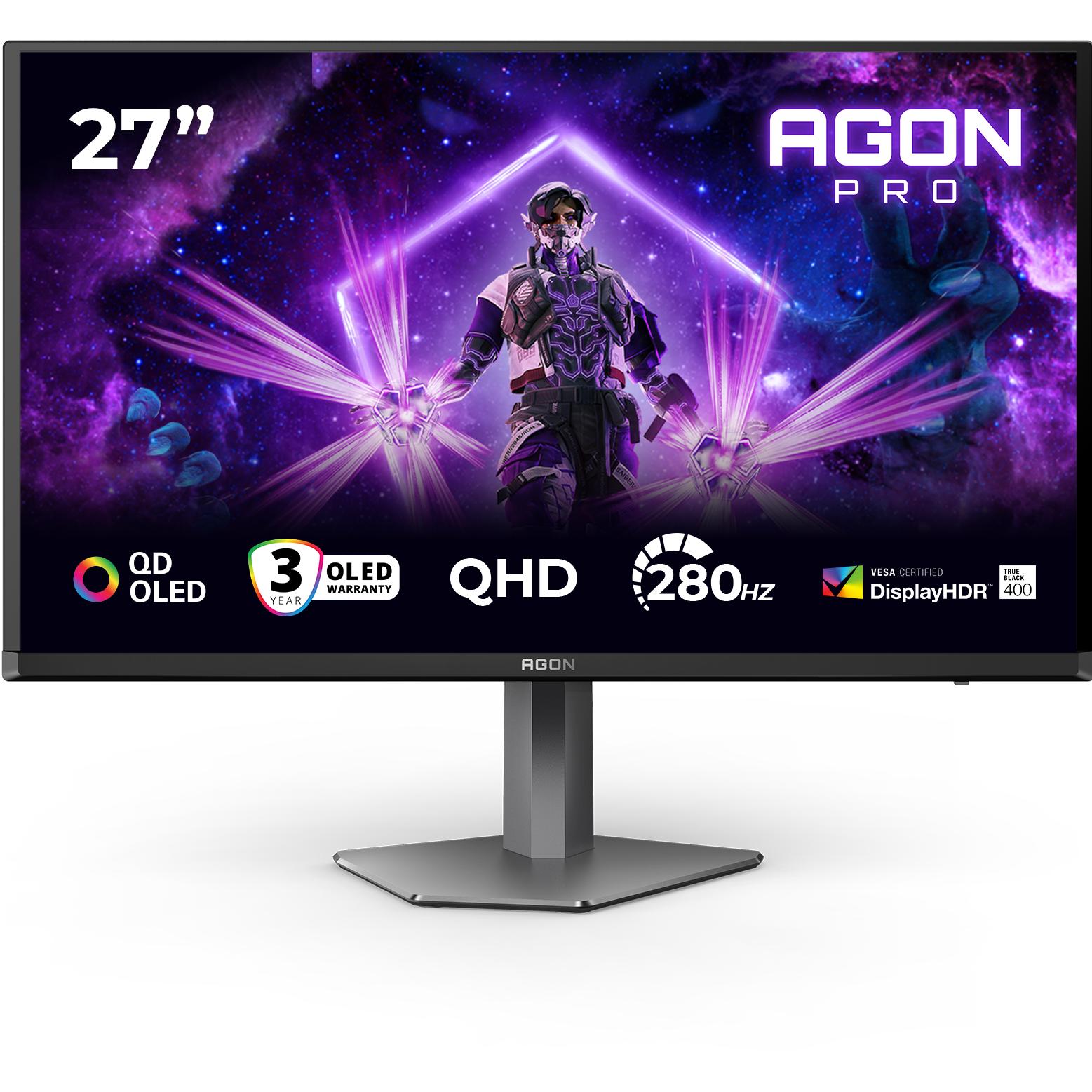AOC Agon PRO AG276QZD2 (2560 x 1440 Pixel, 26.50"), Monitor, Grau