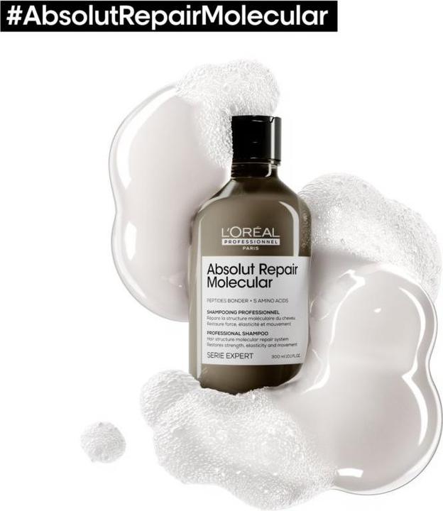 Image du produit L'Oréal Professionnel L ÌOréal Professionnel - Shampooing pour cheveux abîmés Absolut Repair Molecular (shampooing (300 ml, Shampoing liquide)