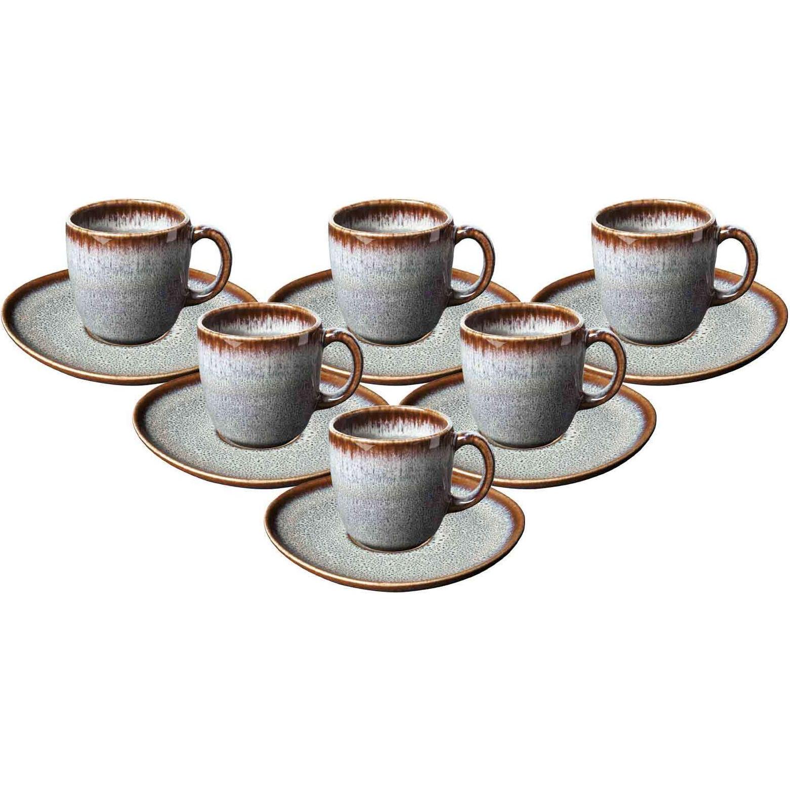 Like. by Villeroy & Boch, Tasse, Lave Kaffeetassen mit Untertassen (190 ml, 6 x)