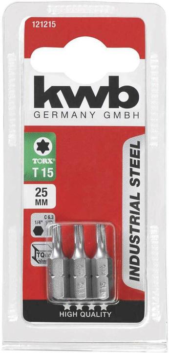 Actual product image kwb Bits 25mm Torx 15 (Hexagon socket TX)