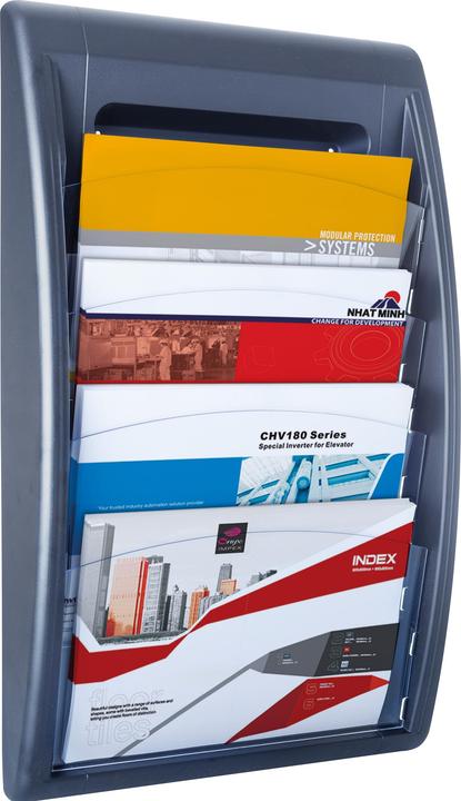 Produktbild Paperflow Prospekthalter 4060.11 DIN A4 quer 4Fächer anthrazit (A4, Quer)
