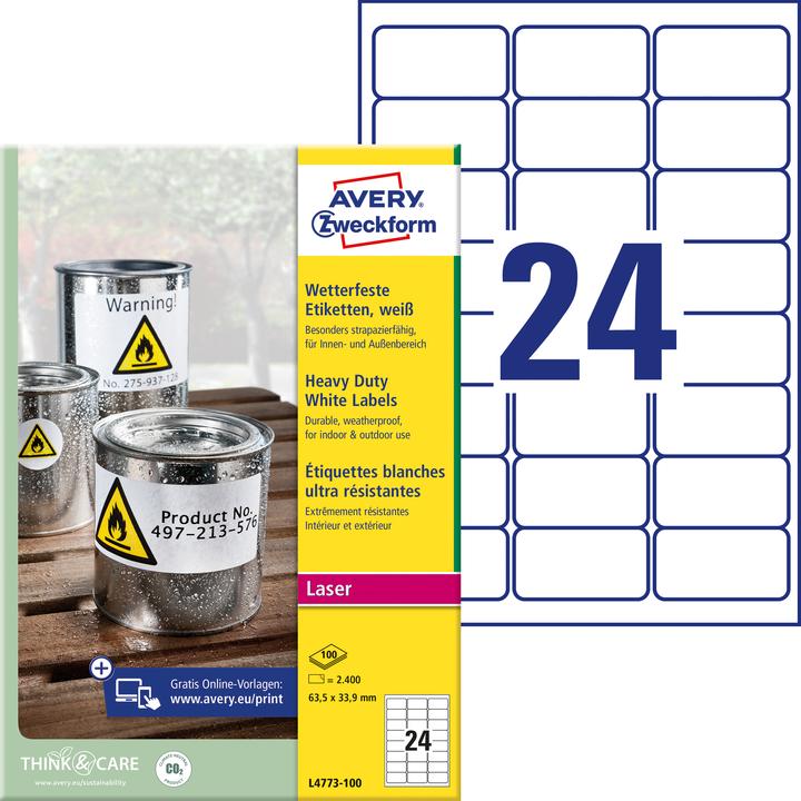 Avery Weatherproof film labels