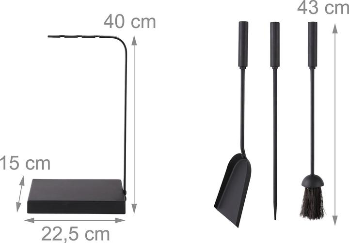 Image du produit Relaxdays Ensemble de 4 outils de cheminée