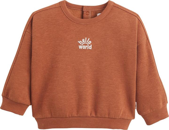 Actual product image La Redoute Collections Sweatshirt with round neck and press stud placket (86)